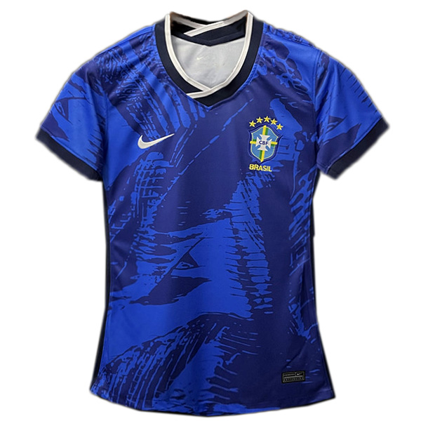 Brazil special female jersey women's soccer uniform sports football kit blue tops shirt 2022